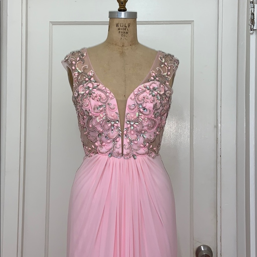 NWT Coya Collection Pink Rhinestone Evening Pageant Gown
